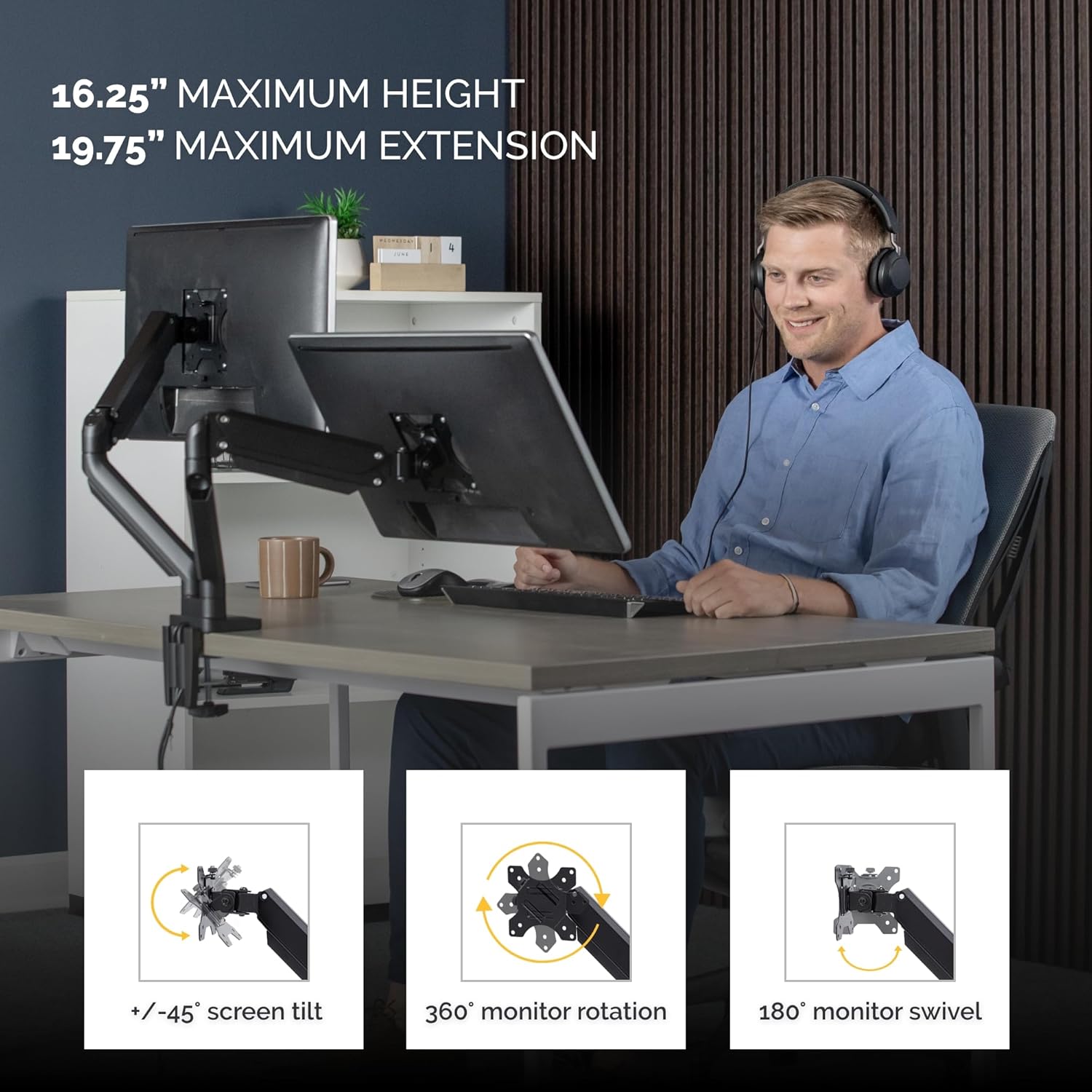 Fellowes Platinum Series Dual Monitor ARM Black