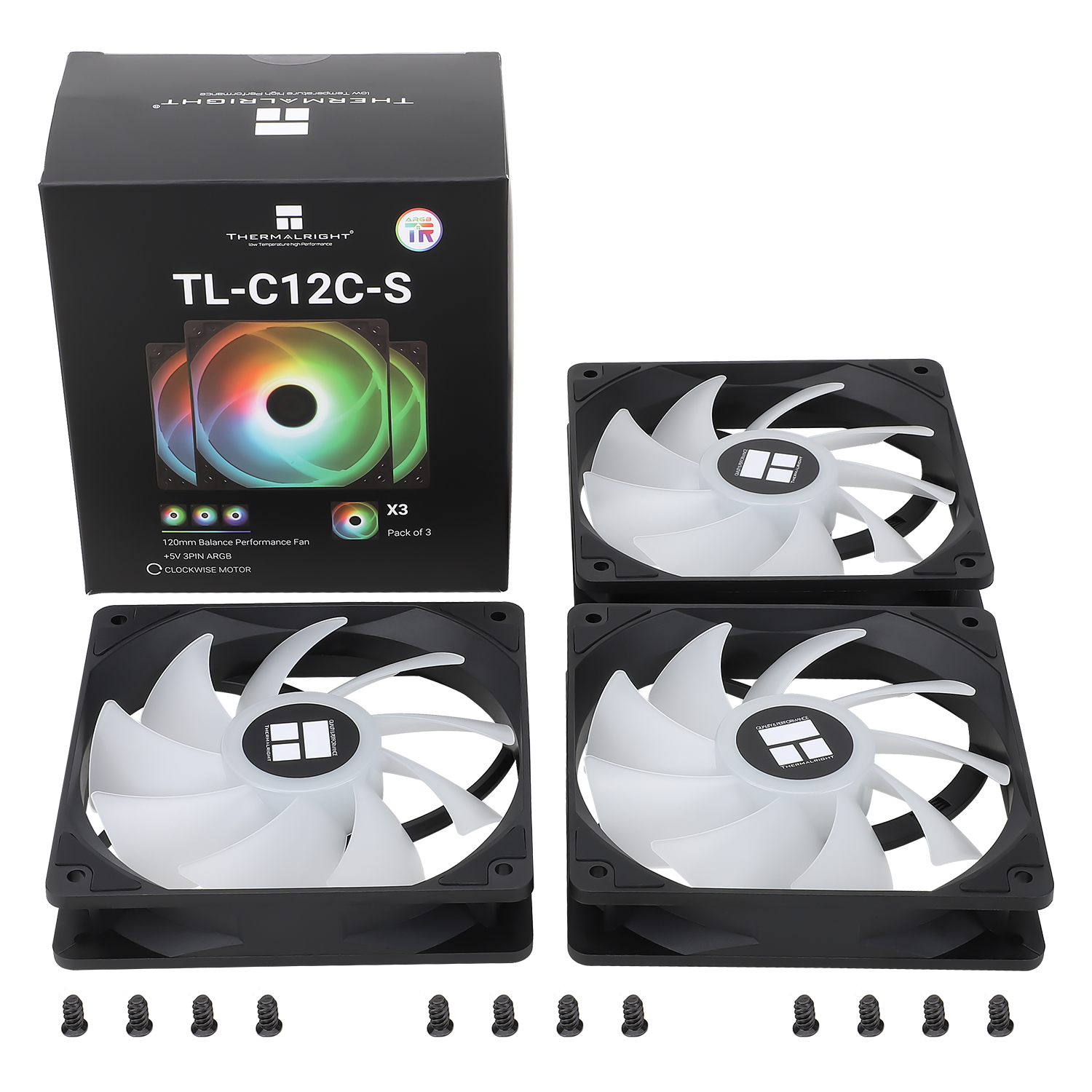 Thermalright ARGB 120mm Fan 3 Pack - Black