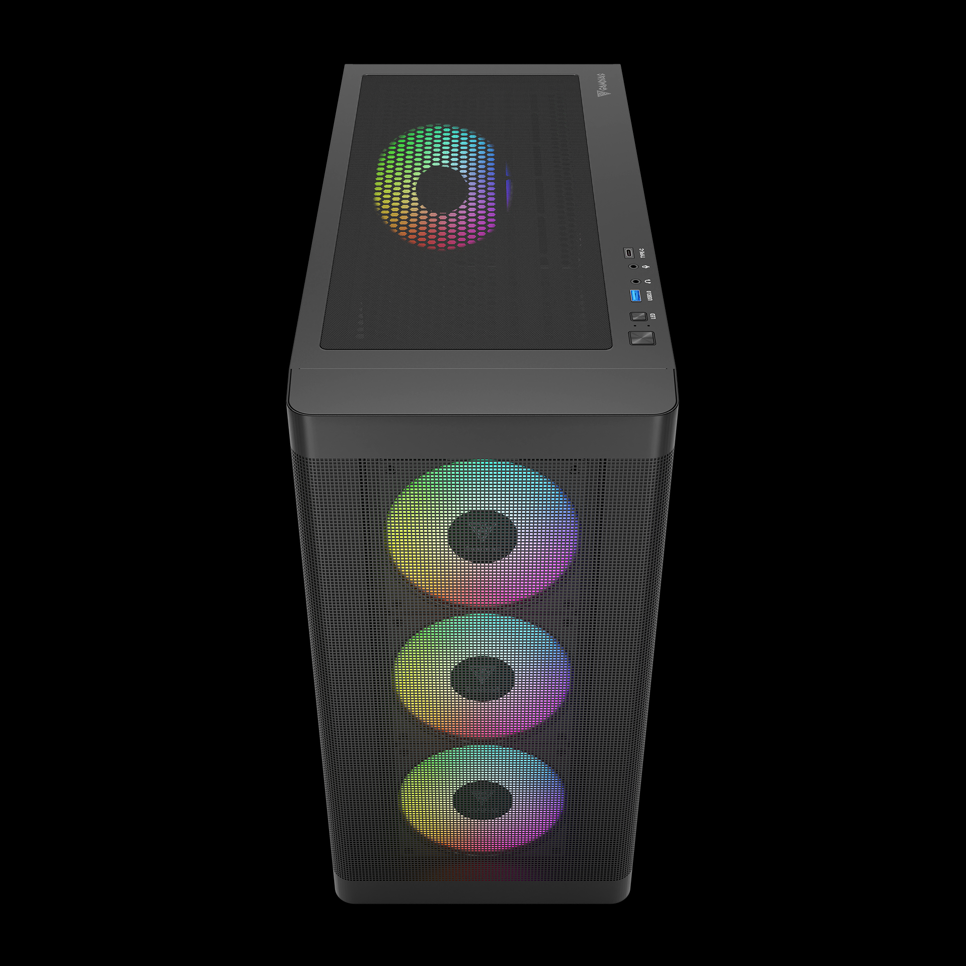 GAMDIAS ATHENA M3 ARGB Mid Tower Gaming Case - Black