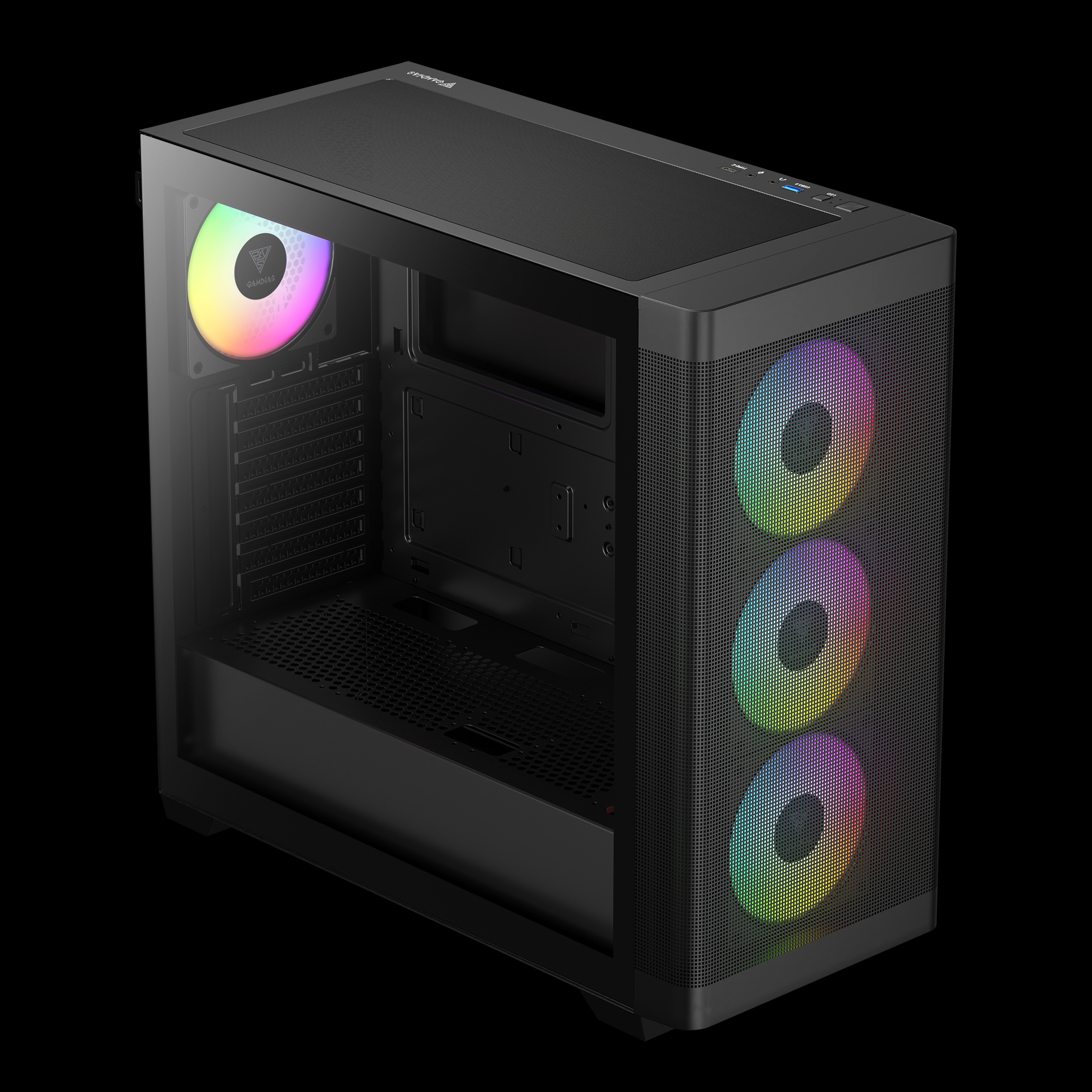GAMDIAS ATHENA M3 ARGB Mid Tower Gaming Case - Black