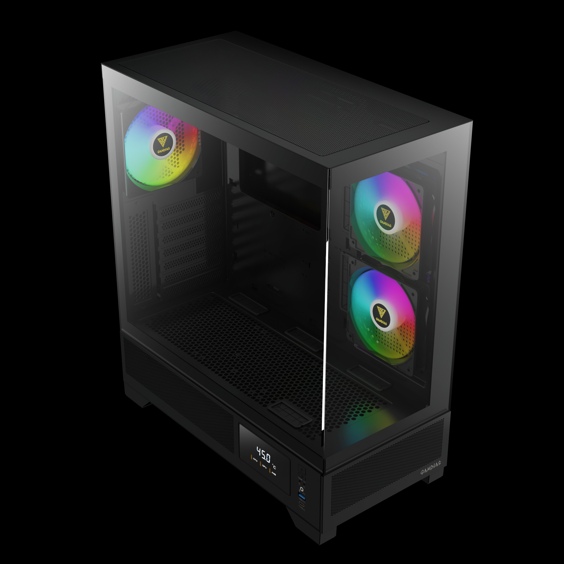 GAMDIAS ATLAS M1 ARGB Mid Tower Gaming Case - Black