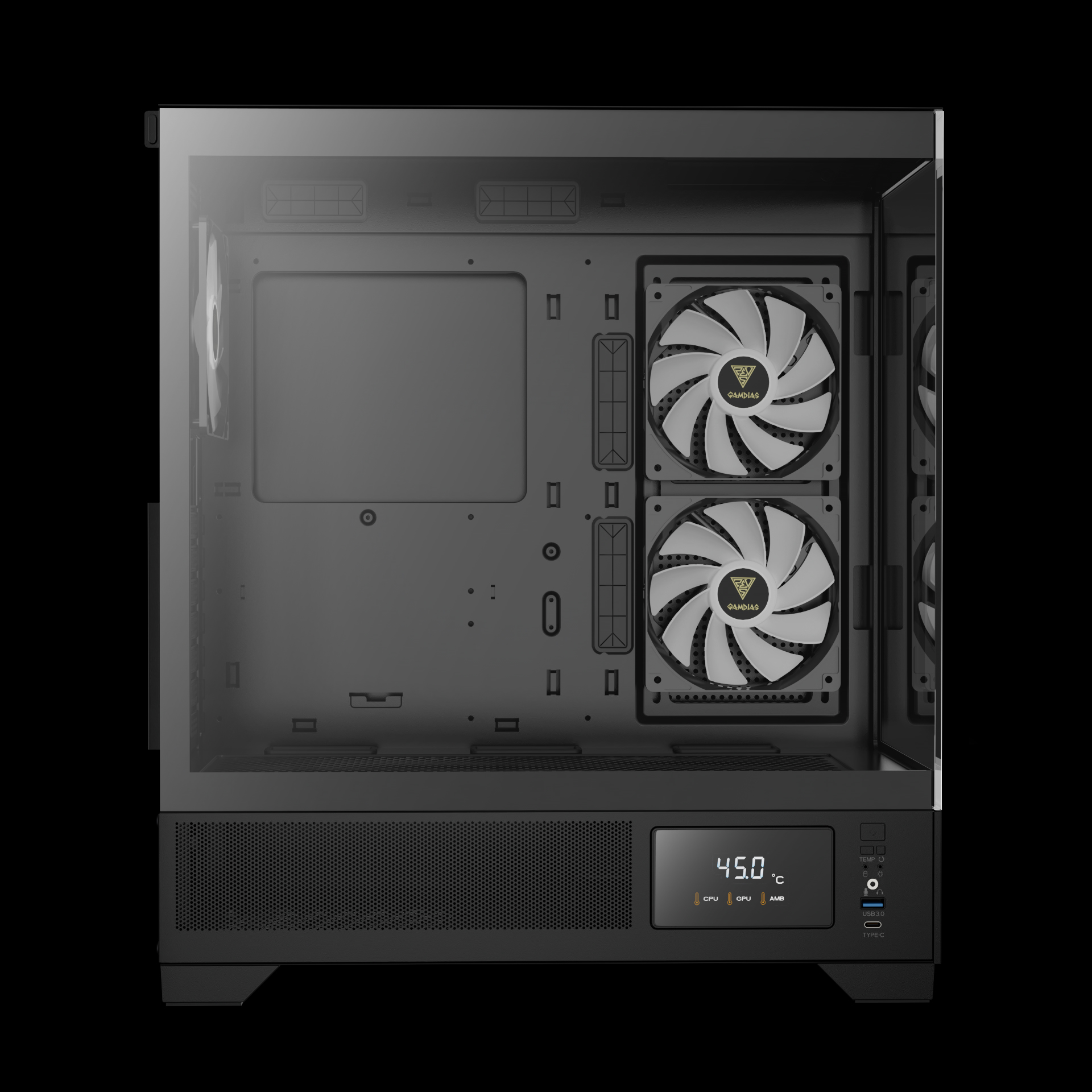 GAMDIAS ATLAS M1 ARGB Mid Tower Gaming Case - Black