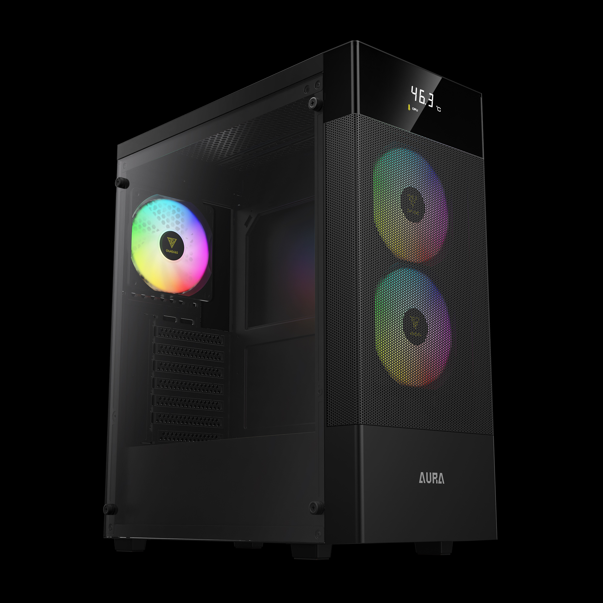 GAMDIAS AURA GC5 ELITE ARGB Mid Tower Gaming Case - Black