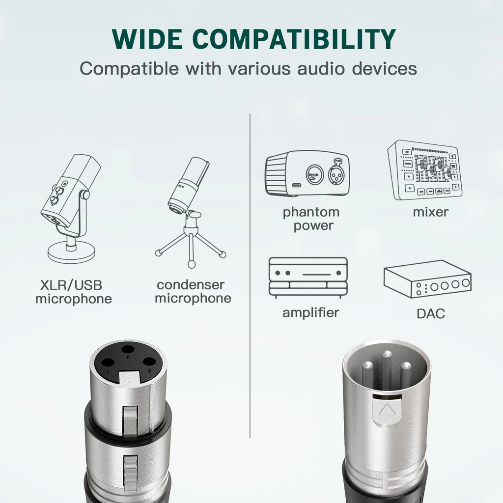 Fifine L9 XLR Cable With 10 Feet Length For Connecting Any XLR Mics