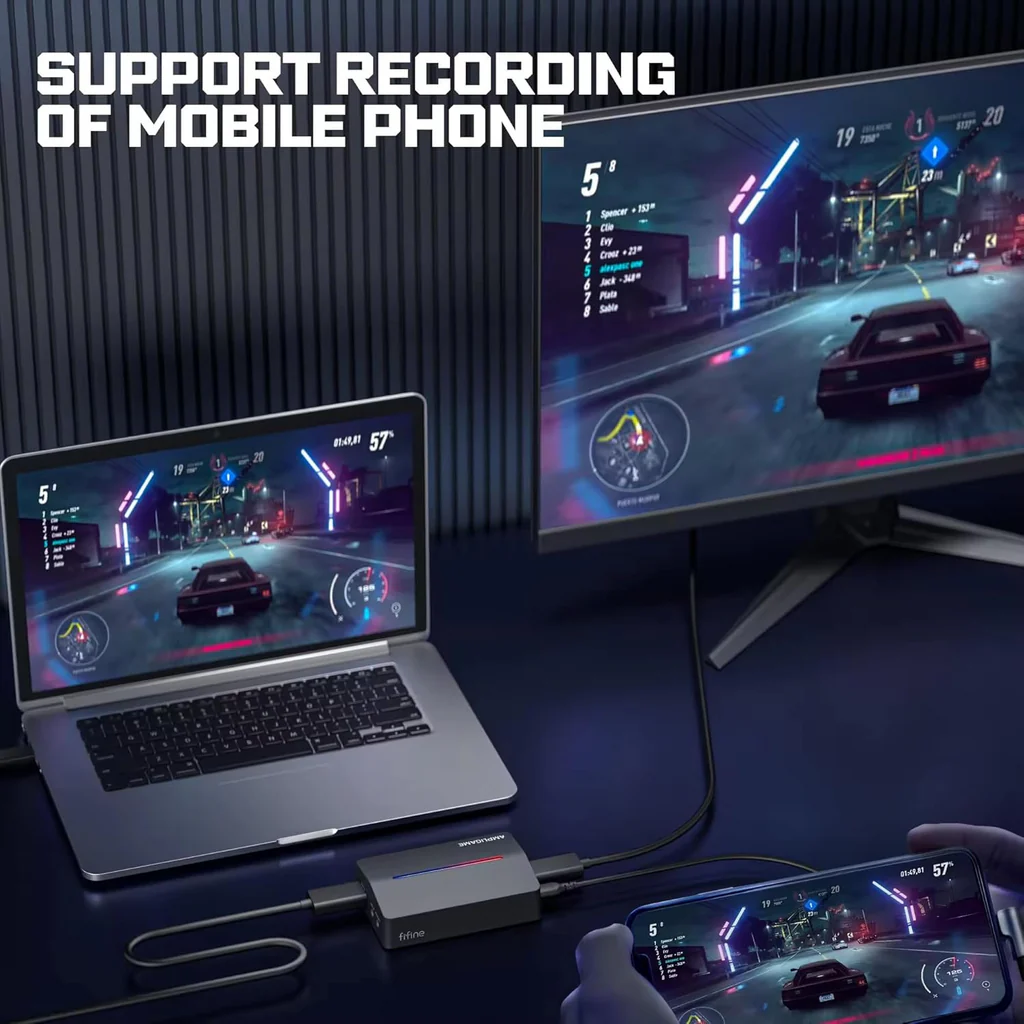 Fifine Ampligame V3 Capture Card Records 1080p/60