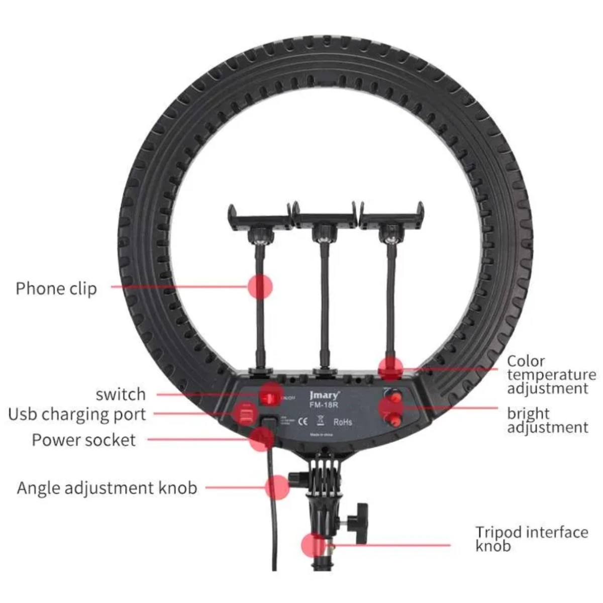 Jmary FM-18R Ring Light 18Inch With Remote