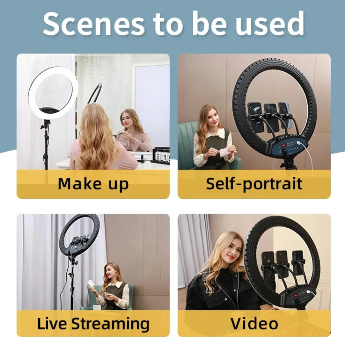 Jmary FM-19RS 19 Inch LED 60W Selfie Ring Light LCD Display