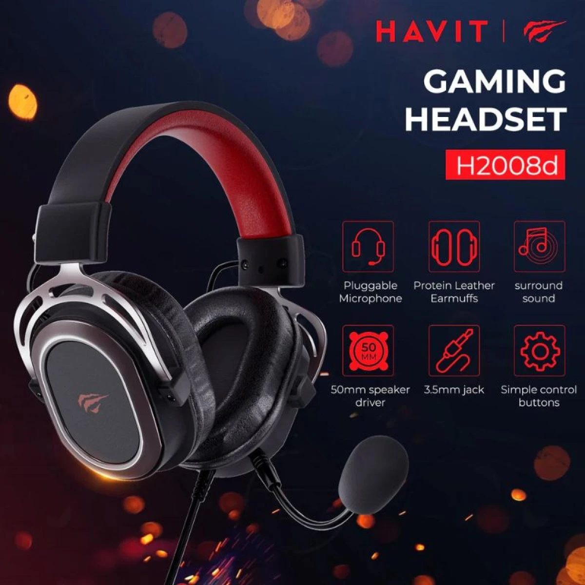 HAVIT H2008D Gaming Headset with 3.5mm Jack