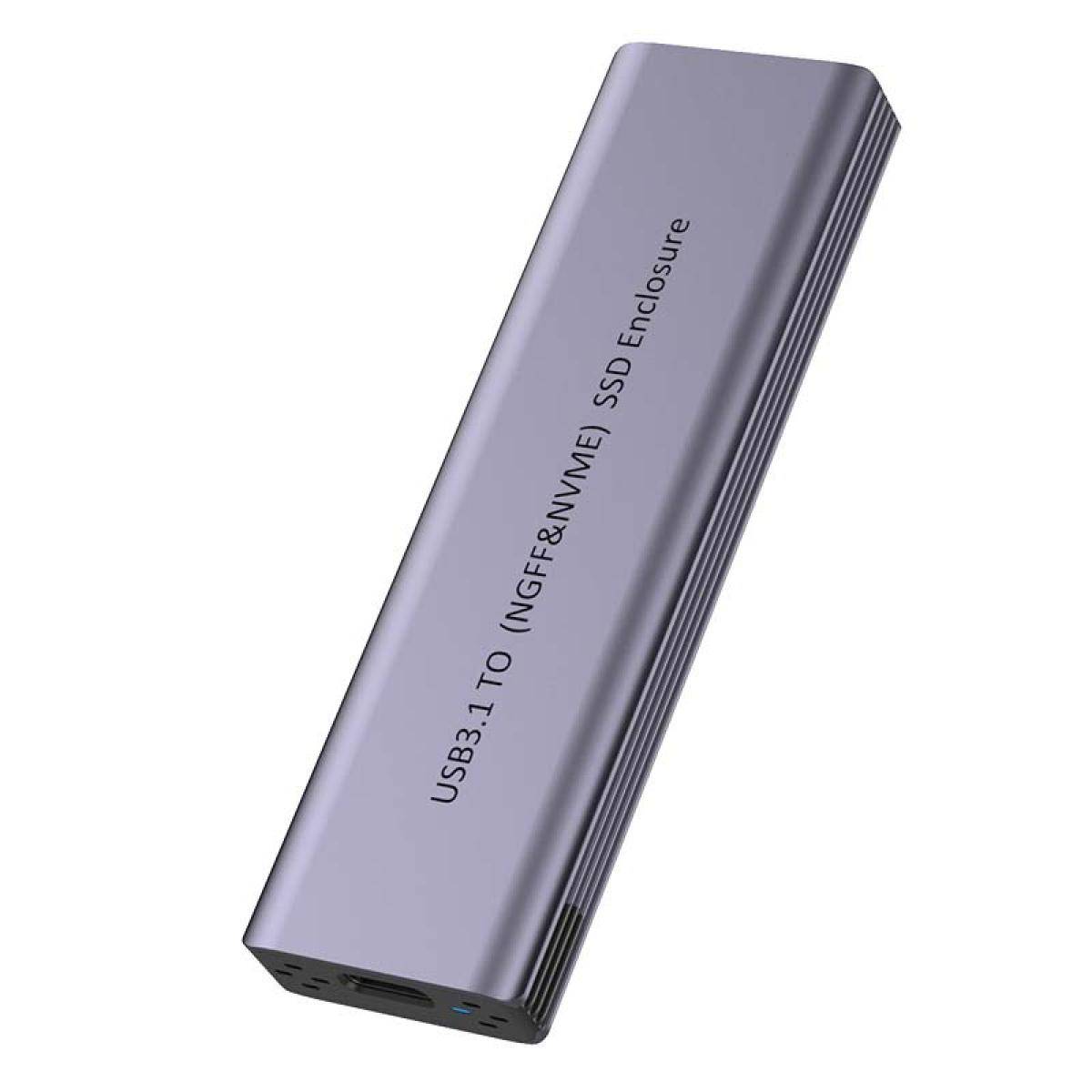 Aluminum M.2Dual-Protocol SSD Enclosure. HI-2819-M2