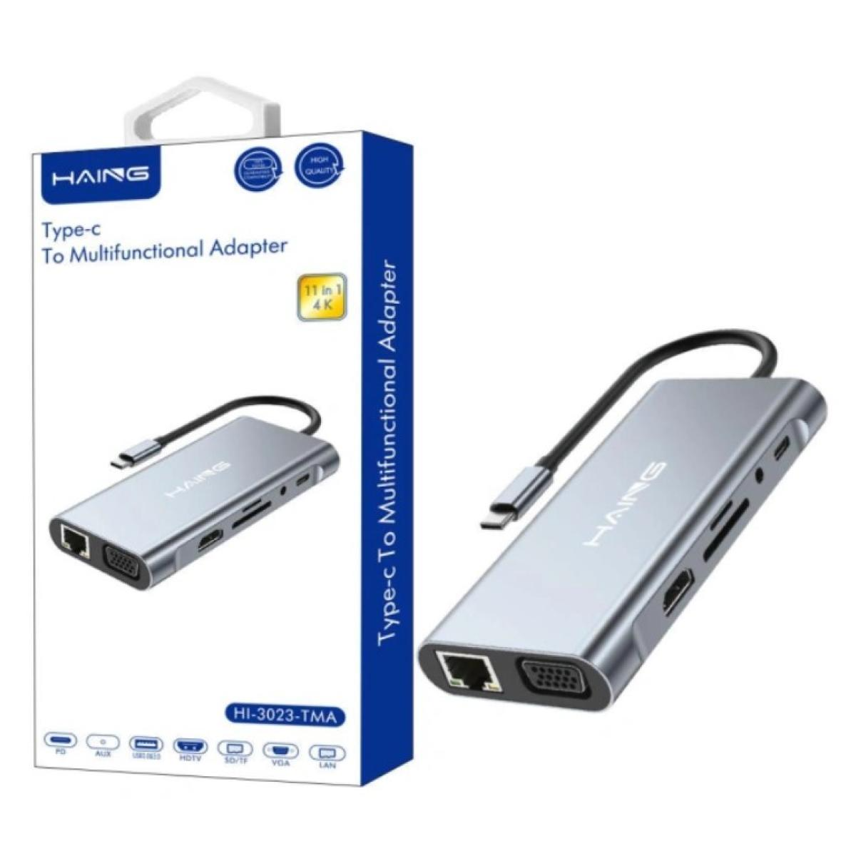 Haing 11 in 1 Type-C To Multifunctional Adapter HI-3023- TMA