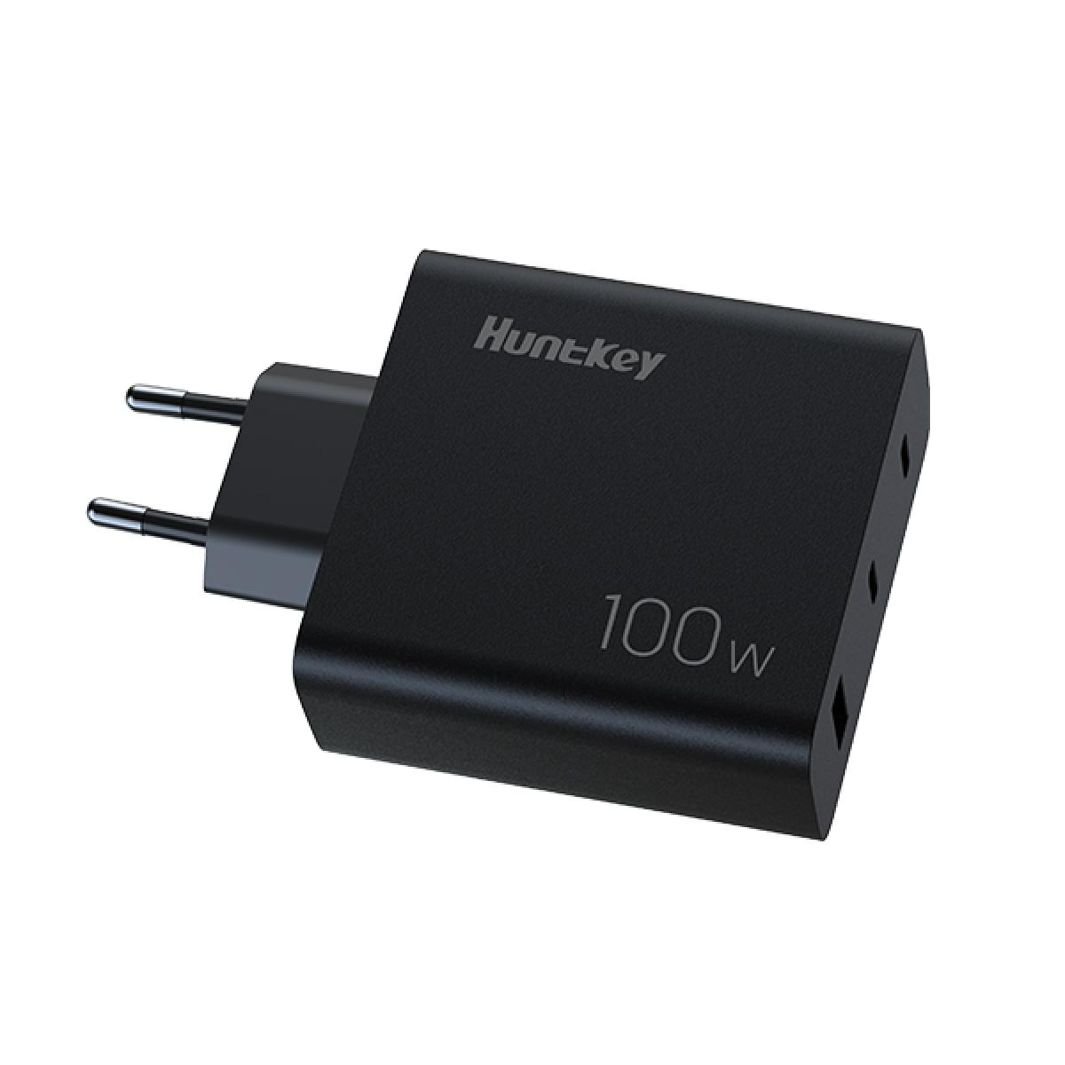 Huntkey 100W GaN PD Wall Charger 2 Pin Plug with Type-C Cable