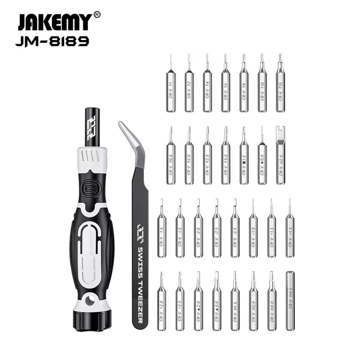 JAKEMY JM-8189A 32 in 1 Precision screwdriver set with tweezers