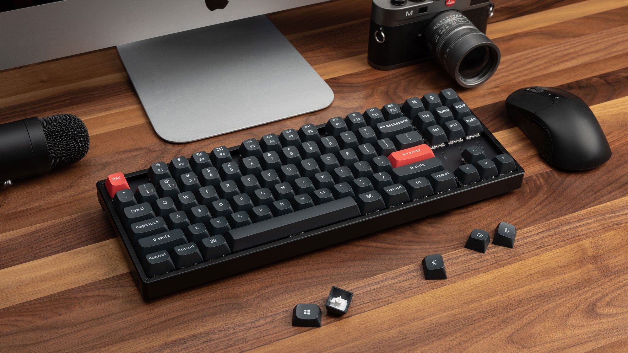 Keychron K8 Pro Swappable RGB Backlight Aluminum Red Switch Wireless Keyboard- Black