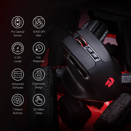Redragon M806 RGB Bullseye Wired Gaming Mouse