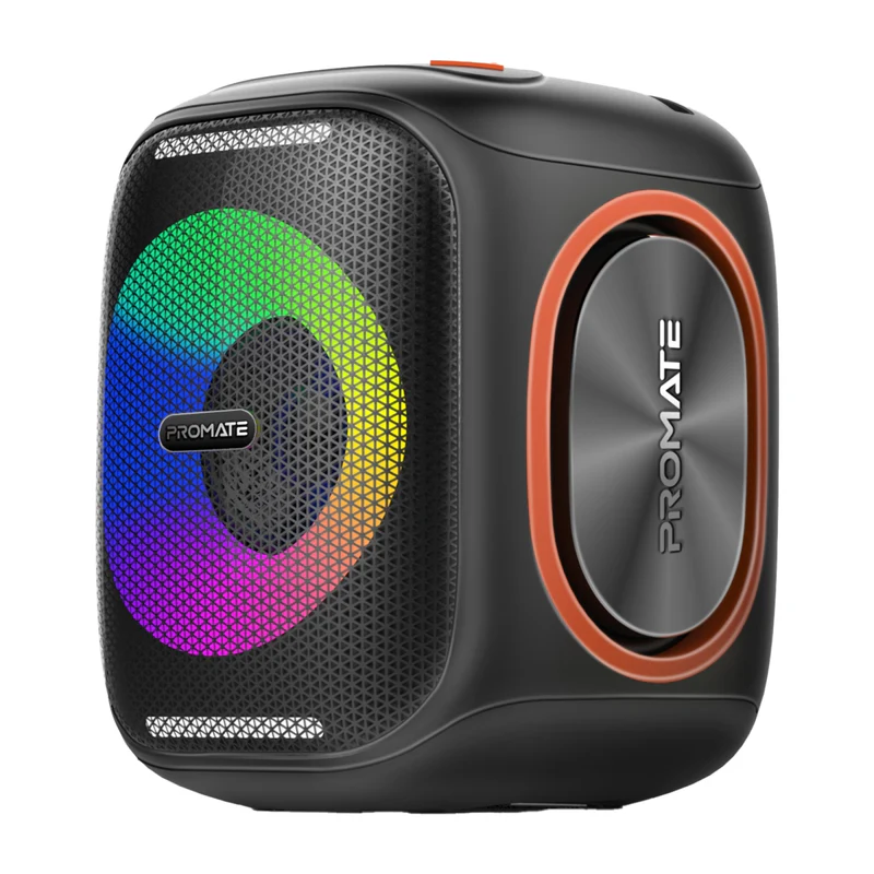 Promate Strike-40 True Wireless Speaker LumiSound HD 40W Stereo Sound HD with Dynamic RGB Light