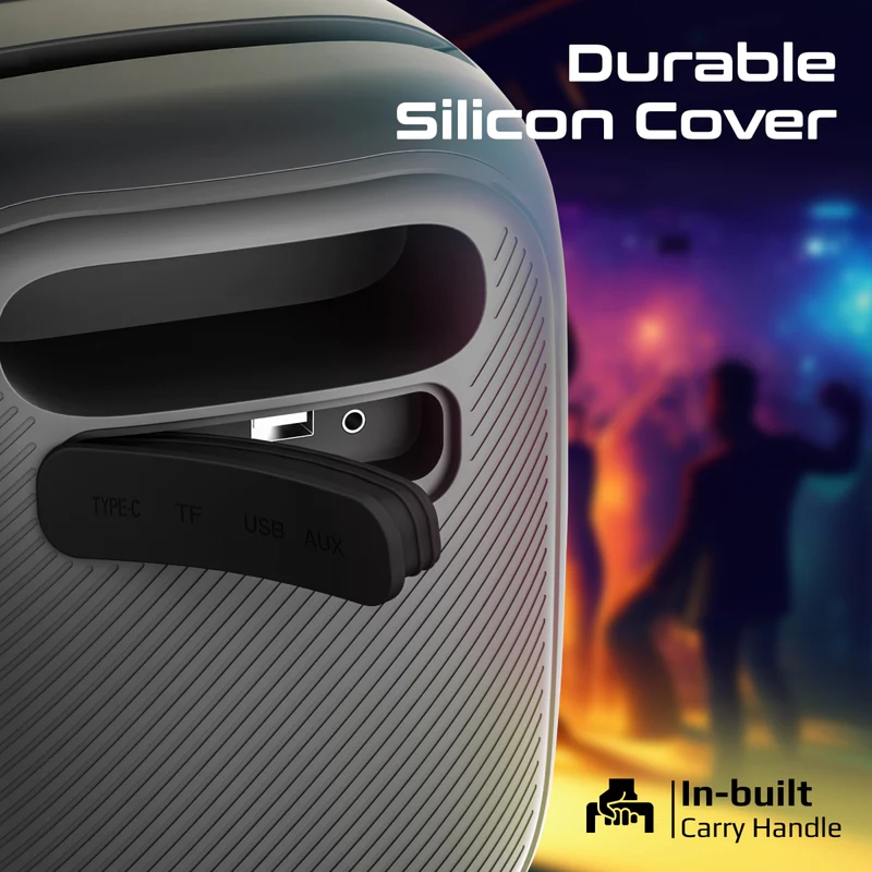 Promate Strike-40 True Wireless Speaker LumiSound HD 40W Stereo Sound HD with Dynamic RGB Light