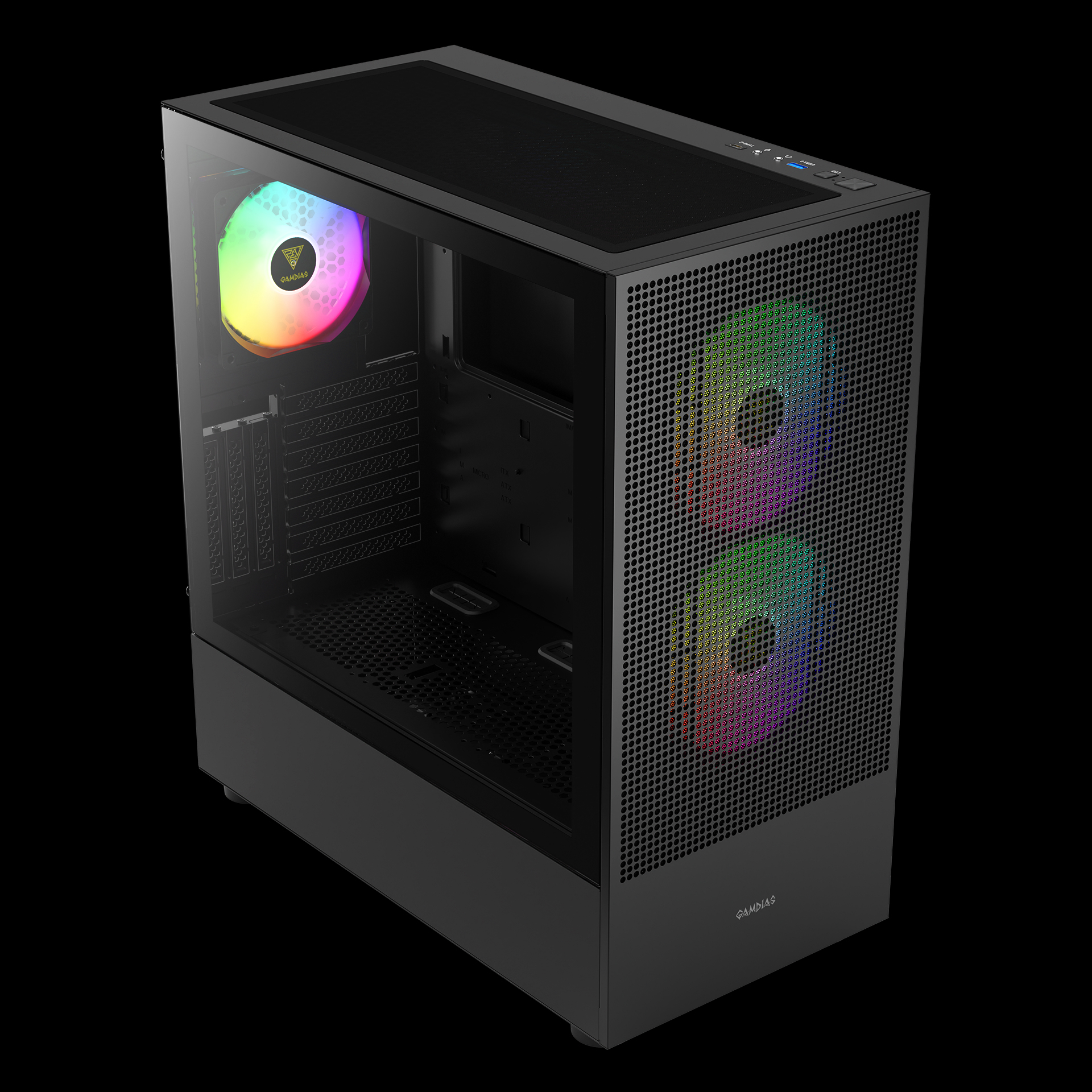 GAMDIAS TALOS M3 Mesh ARGB Mid Tower Gaming ARGB - Black