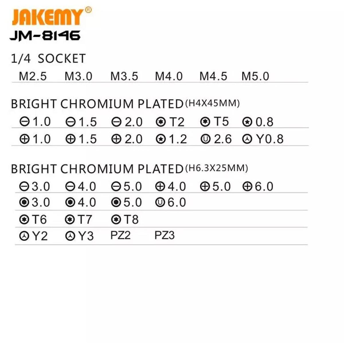 JAKEMY JM-8146 47 in 1 Household DIY Maintenance toolkit