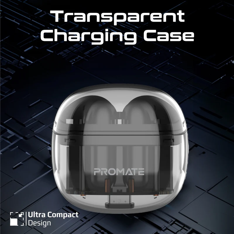 Promate TransPods True Wireless Earbuds - Black