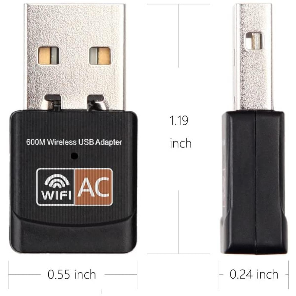HAING USB Wifi Adapter 600Mbps Dual Band