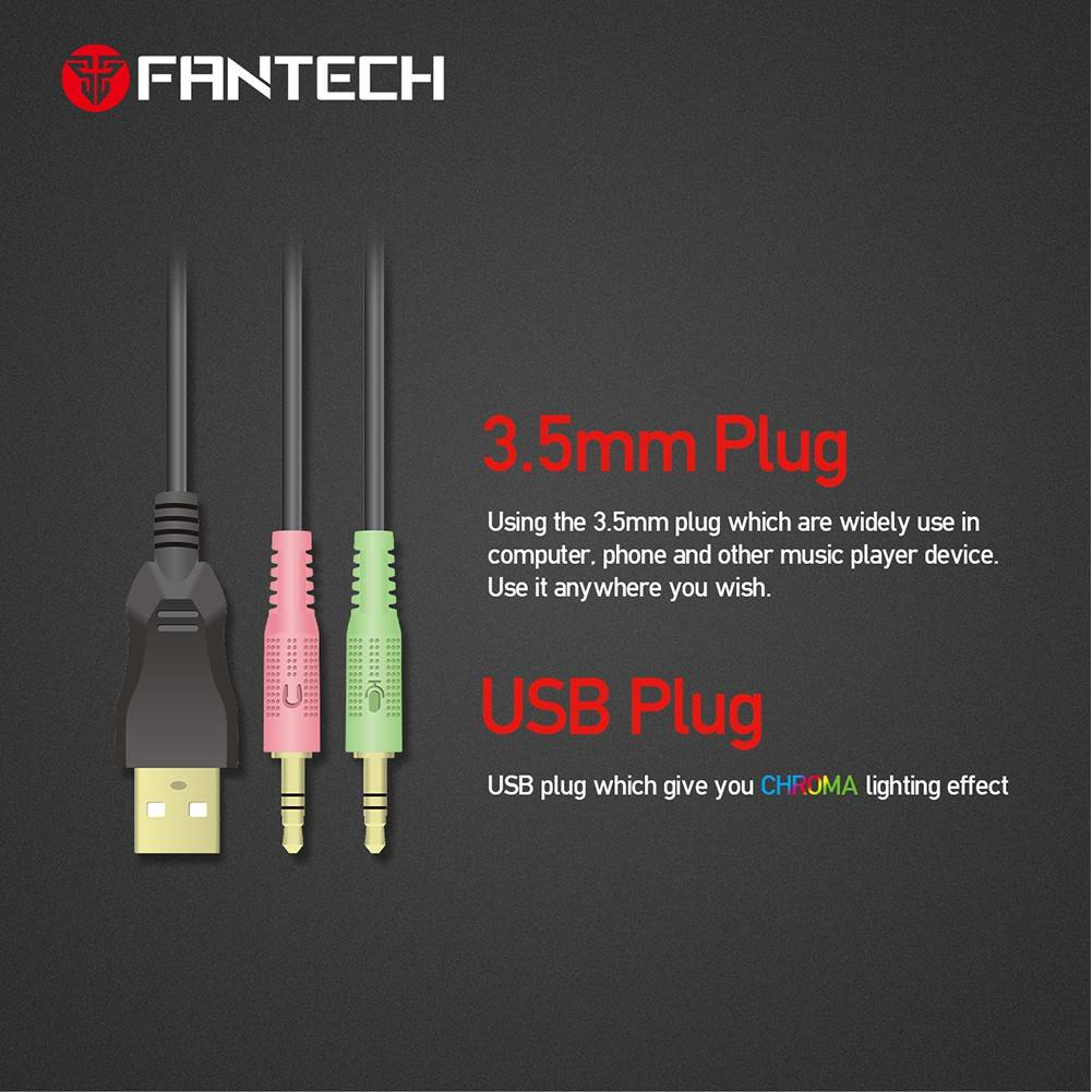 Fantech Legion HQ51 RGB Wired Gaming Headset - Black