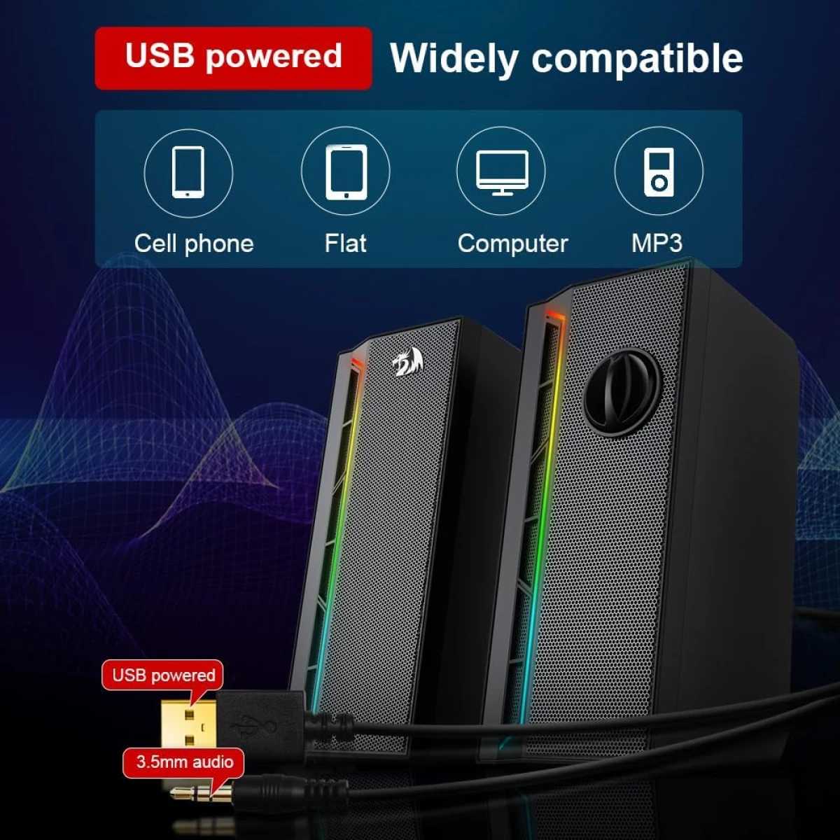 Redragon GS580 Calliope RGB Desktop PC Speakers