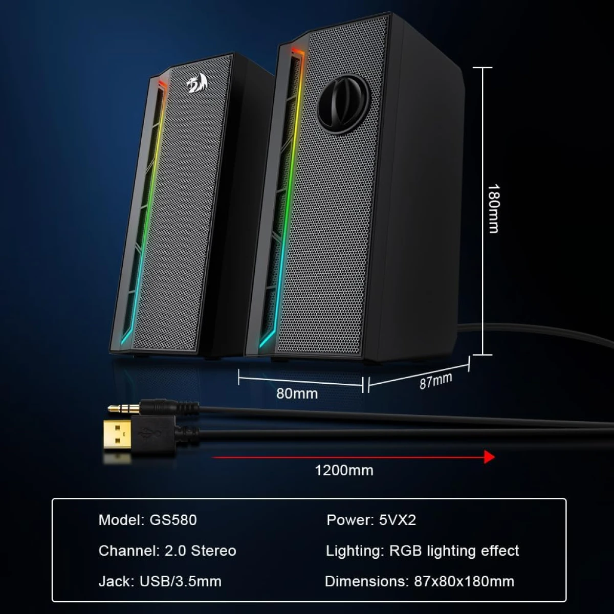 Redragon GS580 Calliope RGB Desktop PC Speakers