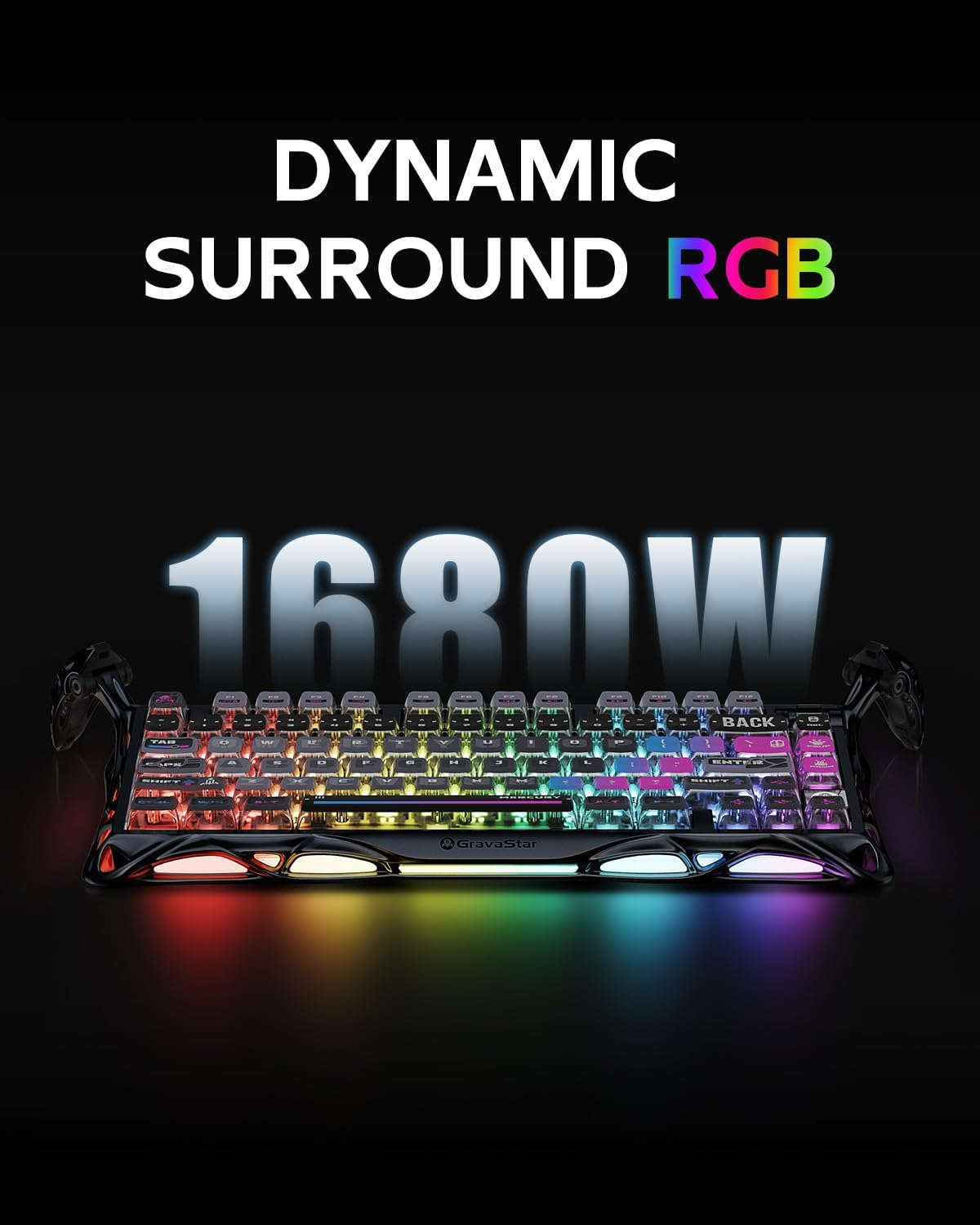 GravaStar Mercury K1 Pro 75% Wireless Mechanical Gaming Keyboard Galaxy Black