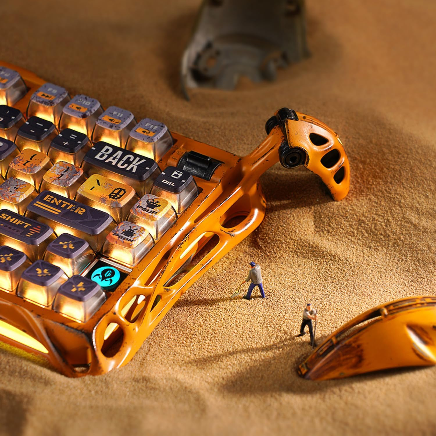 GravaStar Mercury K1 Pro 75% Wireless Mechanical Gaming Special Edition Keyboard - Battle Worn Yellow