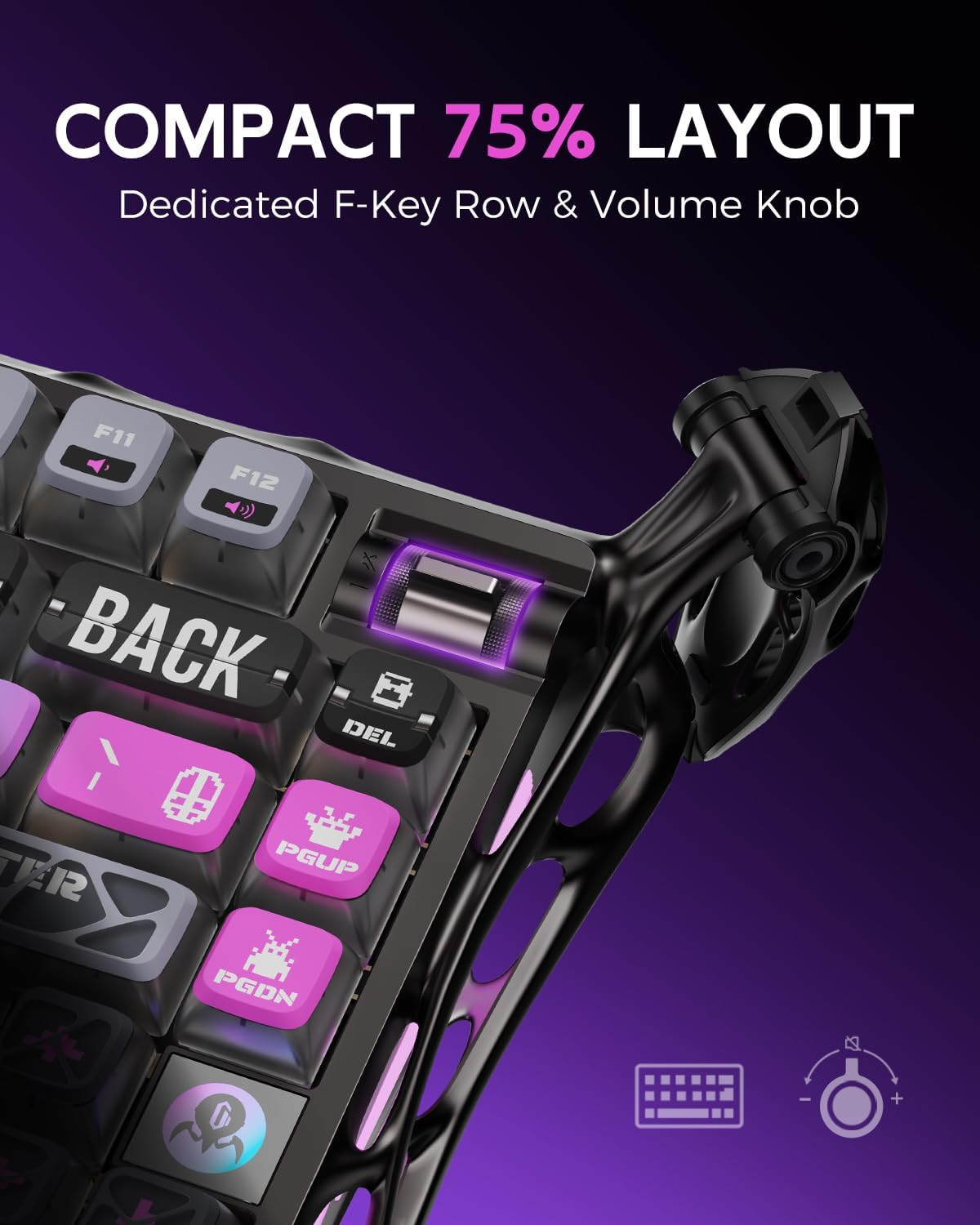 GravaStar Mercury K1 Pro 75% Wireless Mechanical Gaming Keyboard Special Edition - Cyberpunk