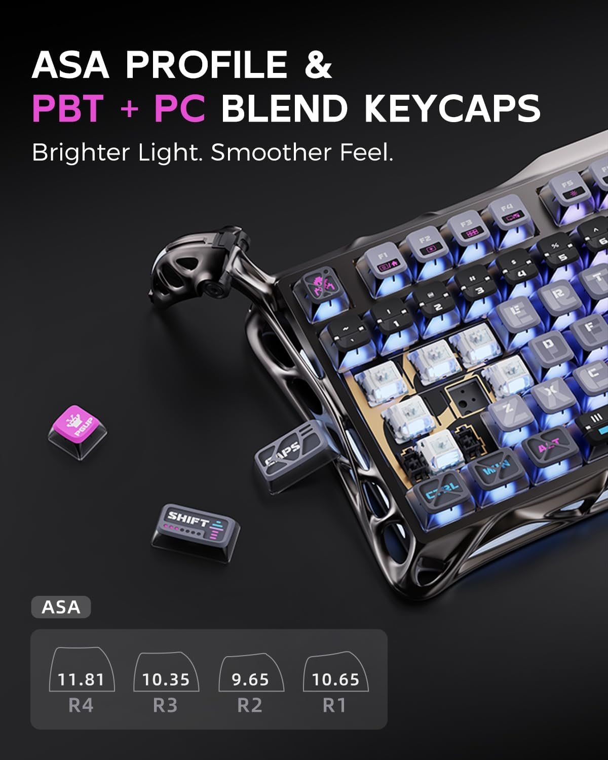 GravaStar Mercury K1 Pro 75% Wireless Mechanical Gaming Keyboard Special Edition - Cyberpunk