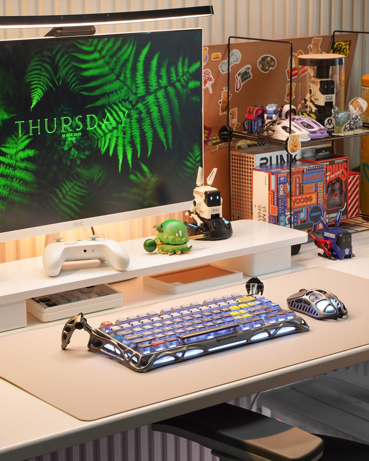 GravaStar Mercury K1 Pro 75% Wireless Mechanical Gaming Keyboard Interstellar Silver