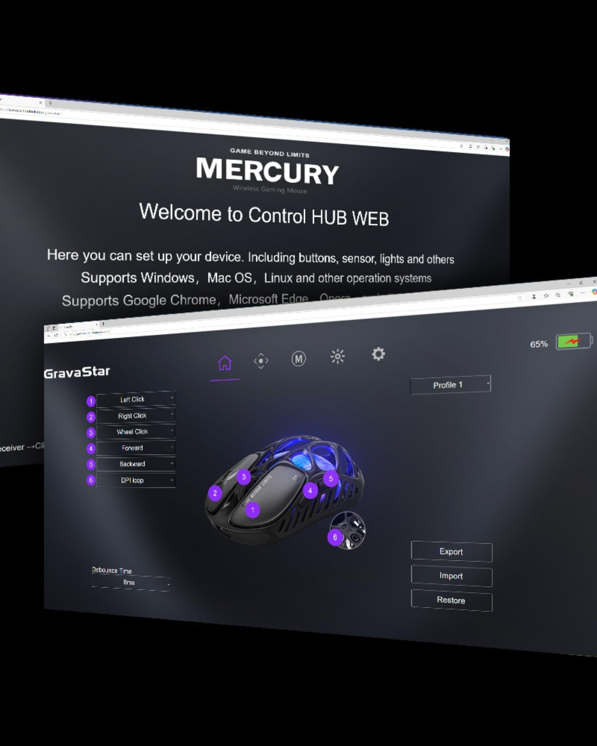 GravaStar Mercury X Wireless Gaming Mouse - Galaxy Black