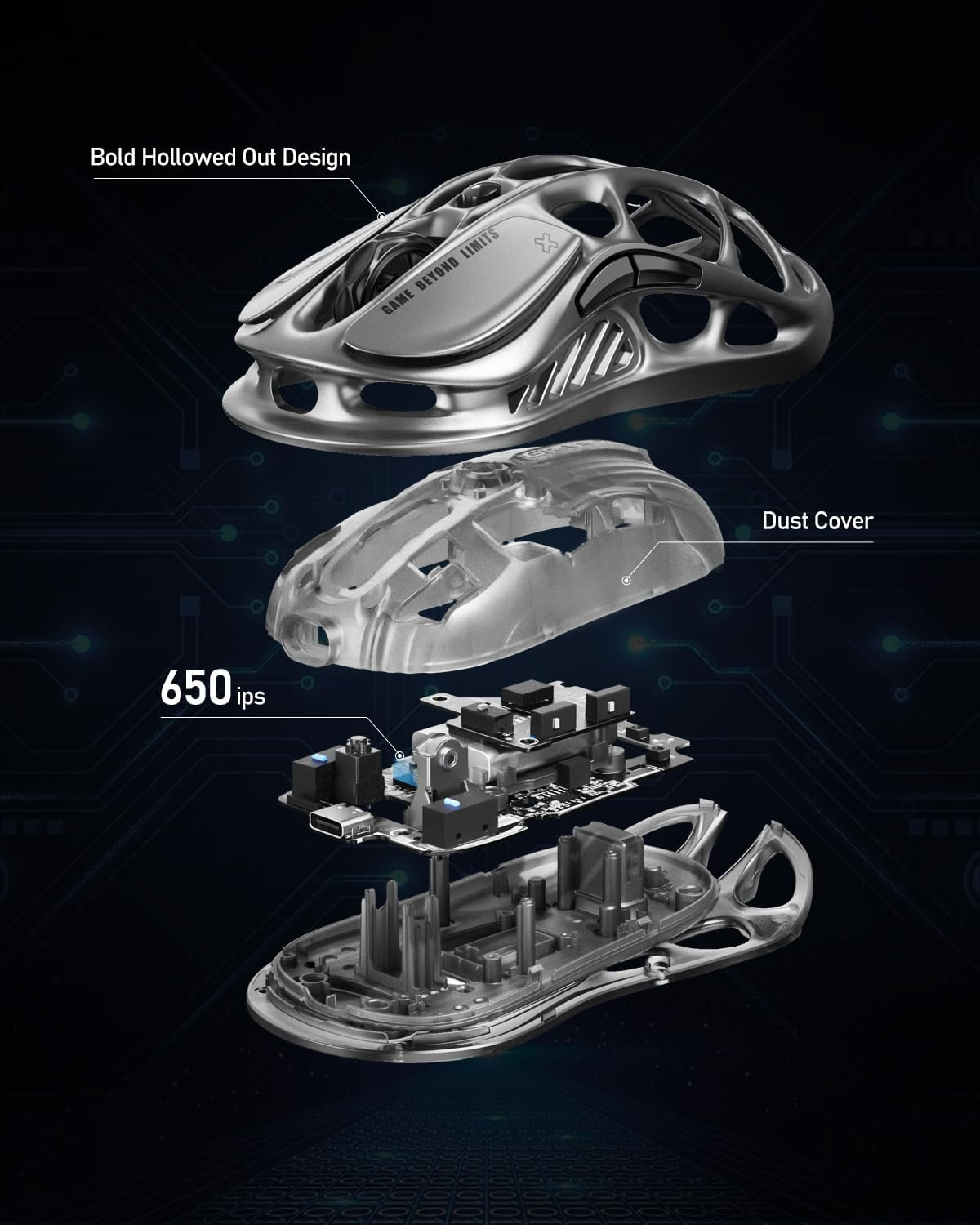 GravaStar Mercury M2 Wireless Gaming Mouse - Stealth Black