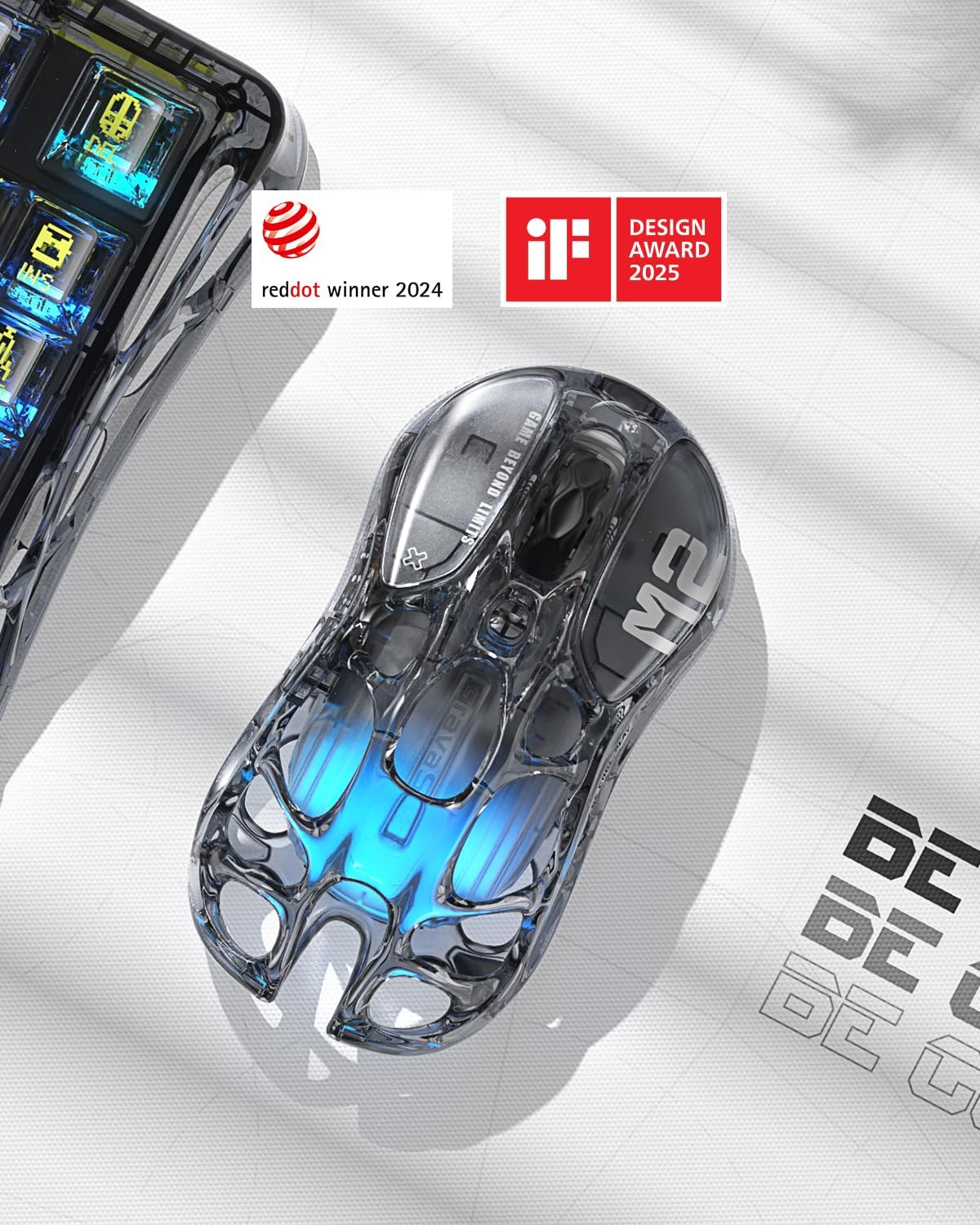 GravaStar Mercury M2 Wireless Gaming Mouse - Transparent Black