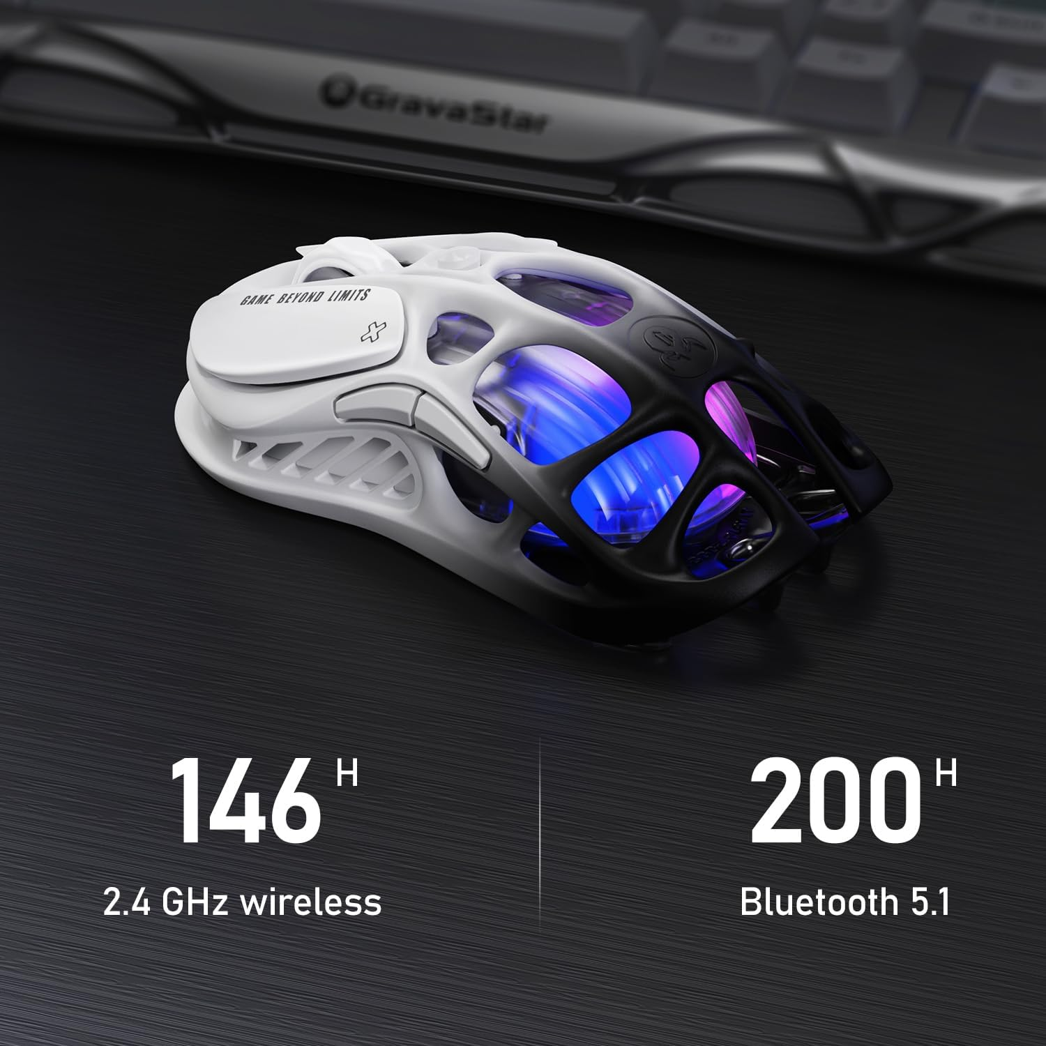 GravaStar Mercury M1 Pro Wireless Gaming Mouse - Gradient Black