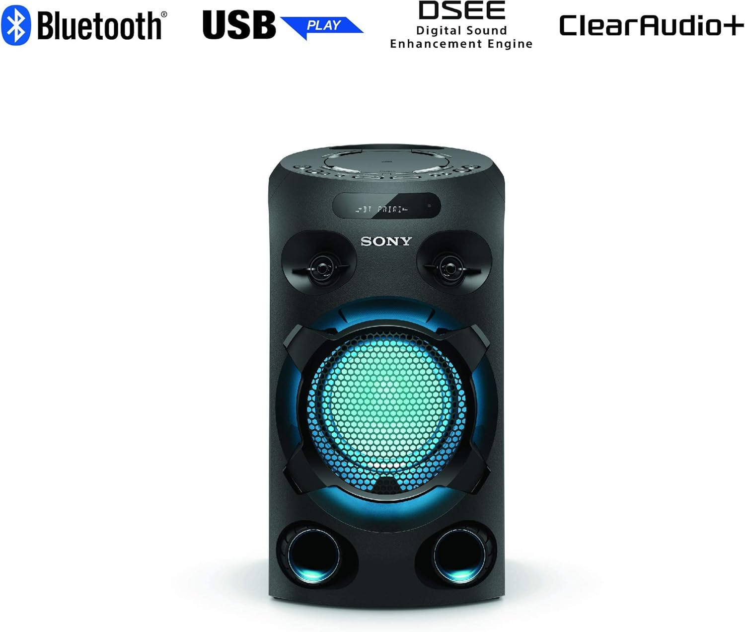 SONY MHC-V02/B- HIGH POWER PARTY SPEAKER WITH BLUETOOTH,MULTI-DEVICE CONNECTION,SPEAKER LIGHT