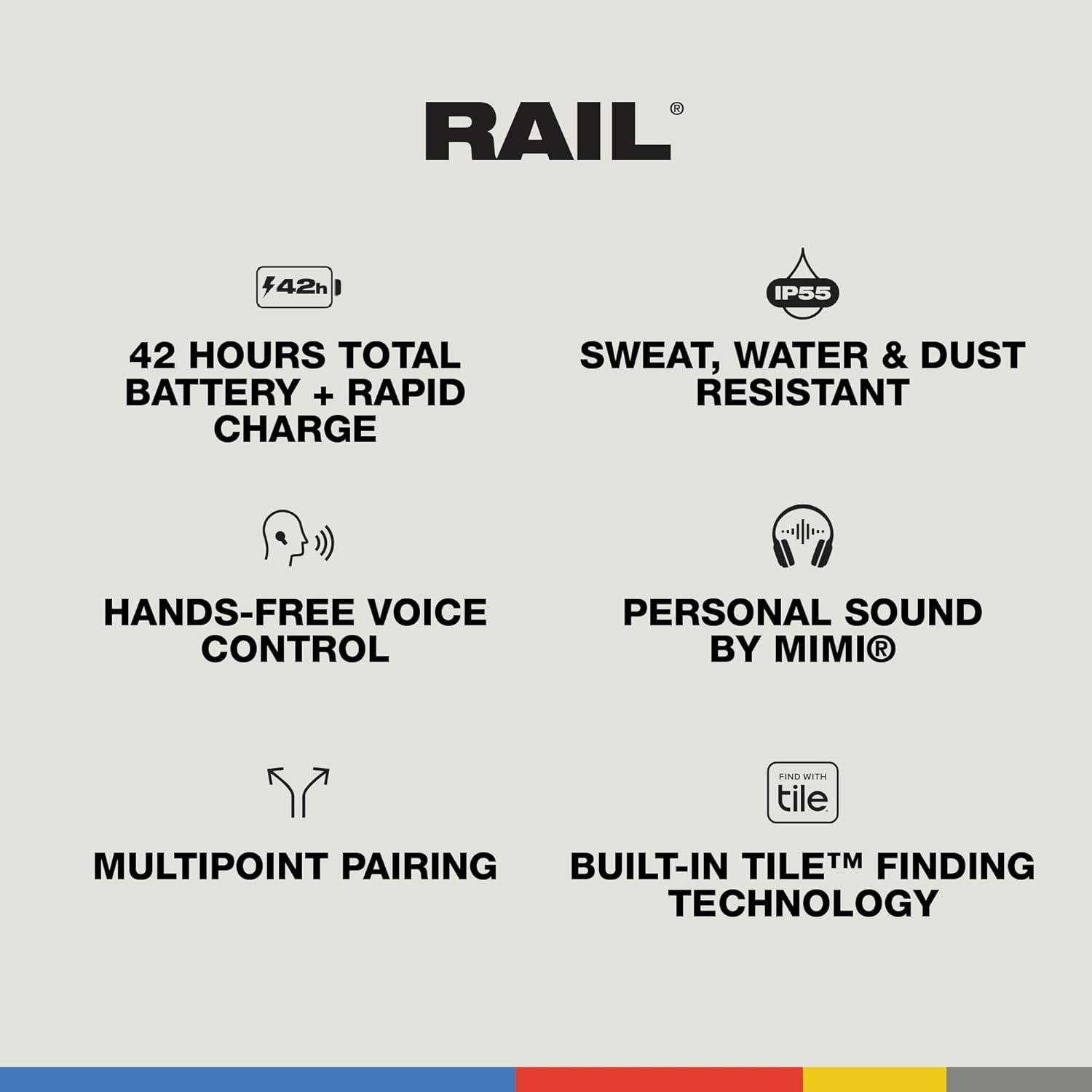 Skullcandy Rail Wireless Earbuds, Bluetooth Headphones