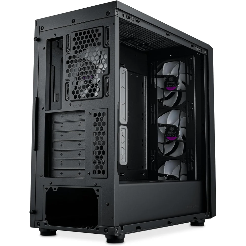 Cooler Master MASTERBOX 600 ATX ARGB Mid Tower Tempered Glass Gaming Case, Front Performance MESH Panel -Black