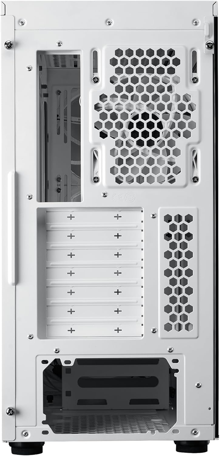 Cooler Master MASTERBOX 600 ATX ARGB Mid Tower Tempered Glass Gaming Case, Front Performance MESH Panel w/ 4 ARGB Fans -White