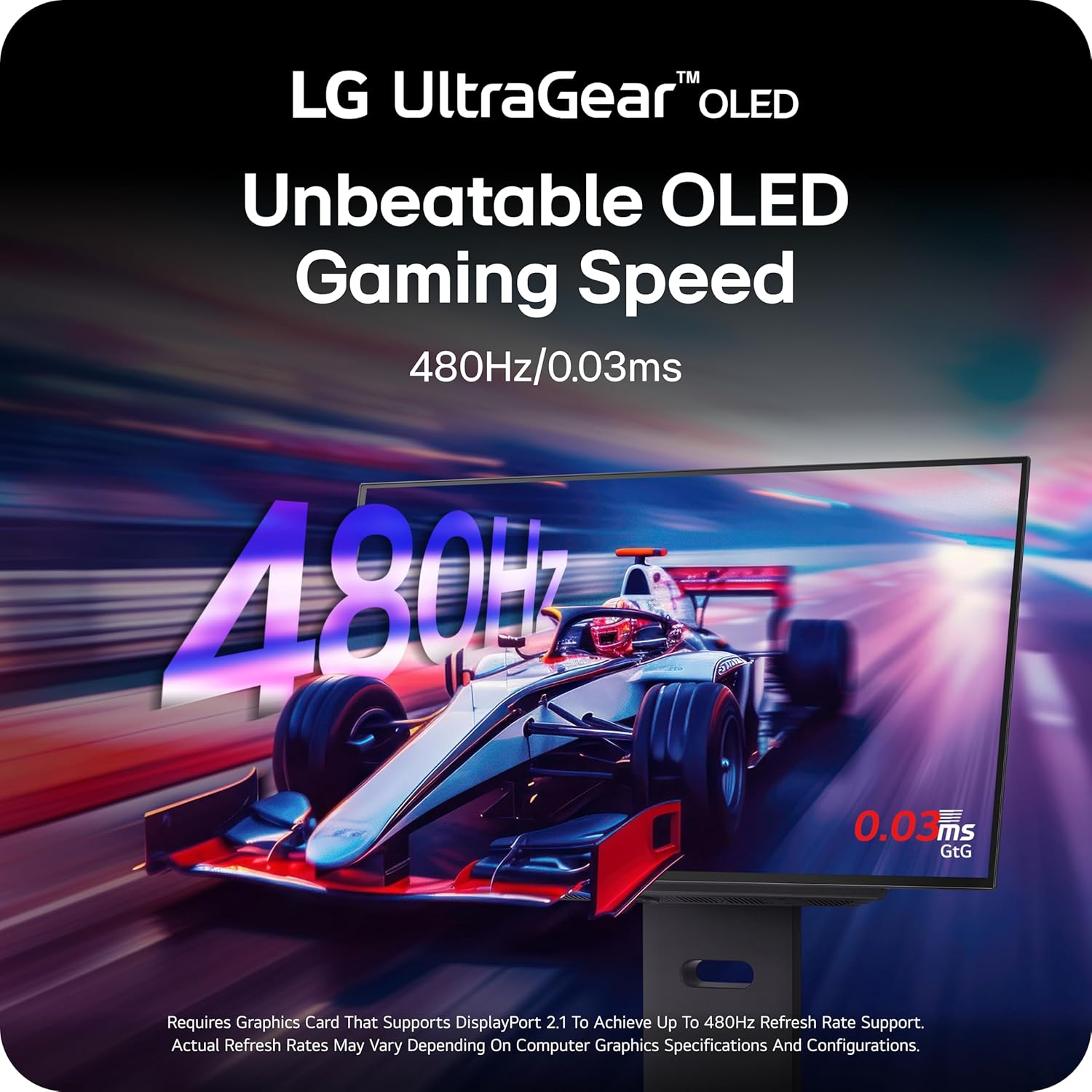 LG 27GX790A-B 27 UltraGear OLED QHD 480Hz DisplayPort 2.1 G-Sync FreeSync Premium Pro