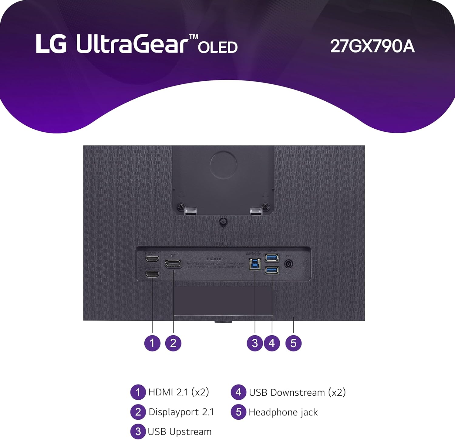 LG 27GX790A-B 27 UltraGear OLED QHD 480Hz DisplayPort 2.1 G-Sync FreeSync Premium Pro
