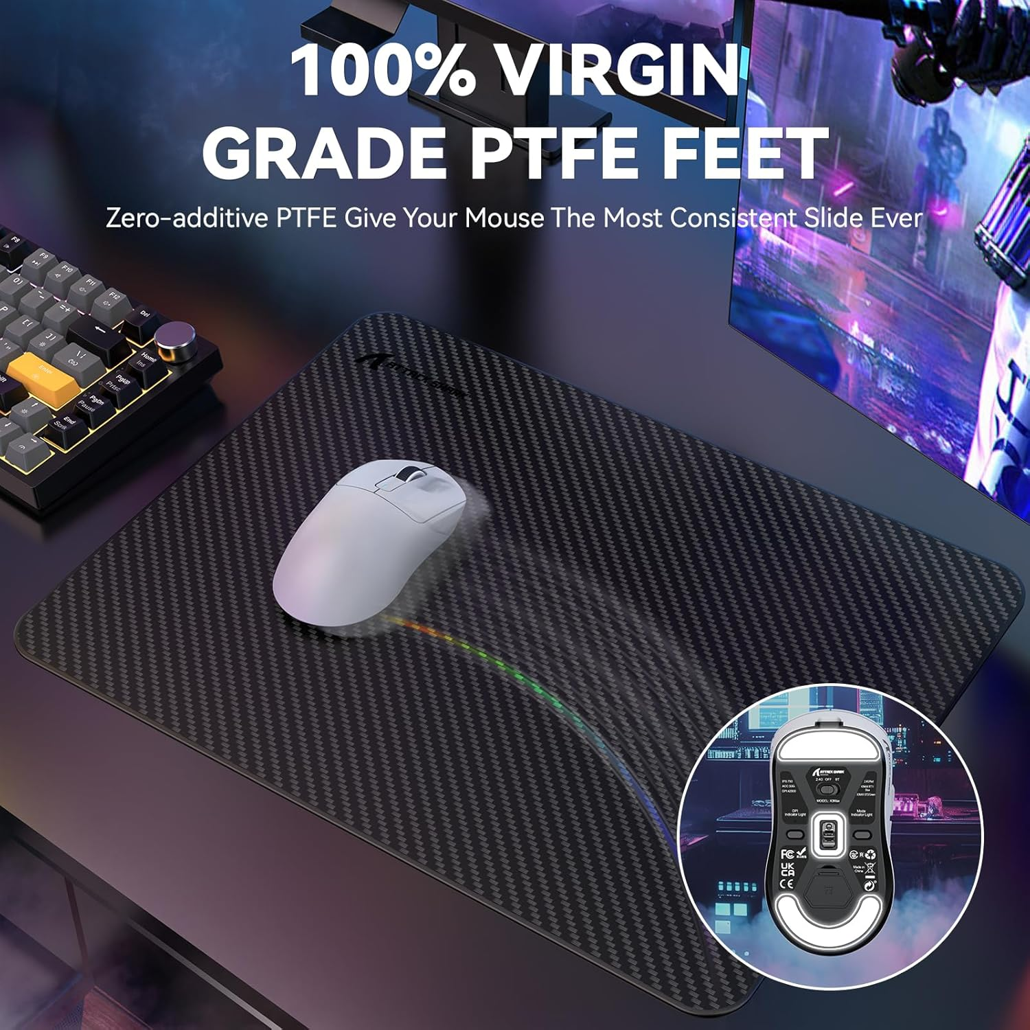 Attack Shark X3MAX PAW-3950 Wireless Gaming Mouse - Black