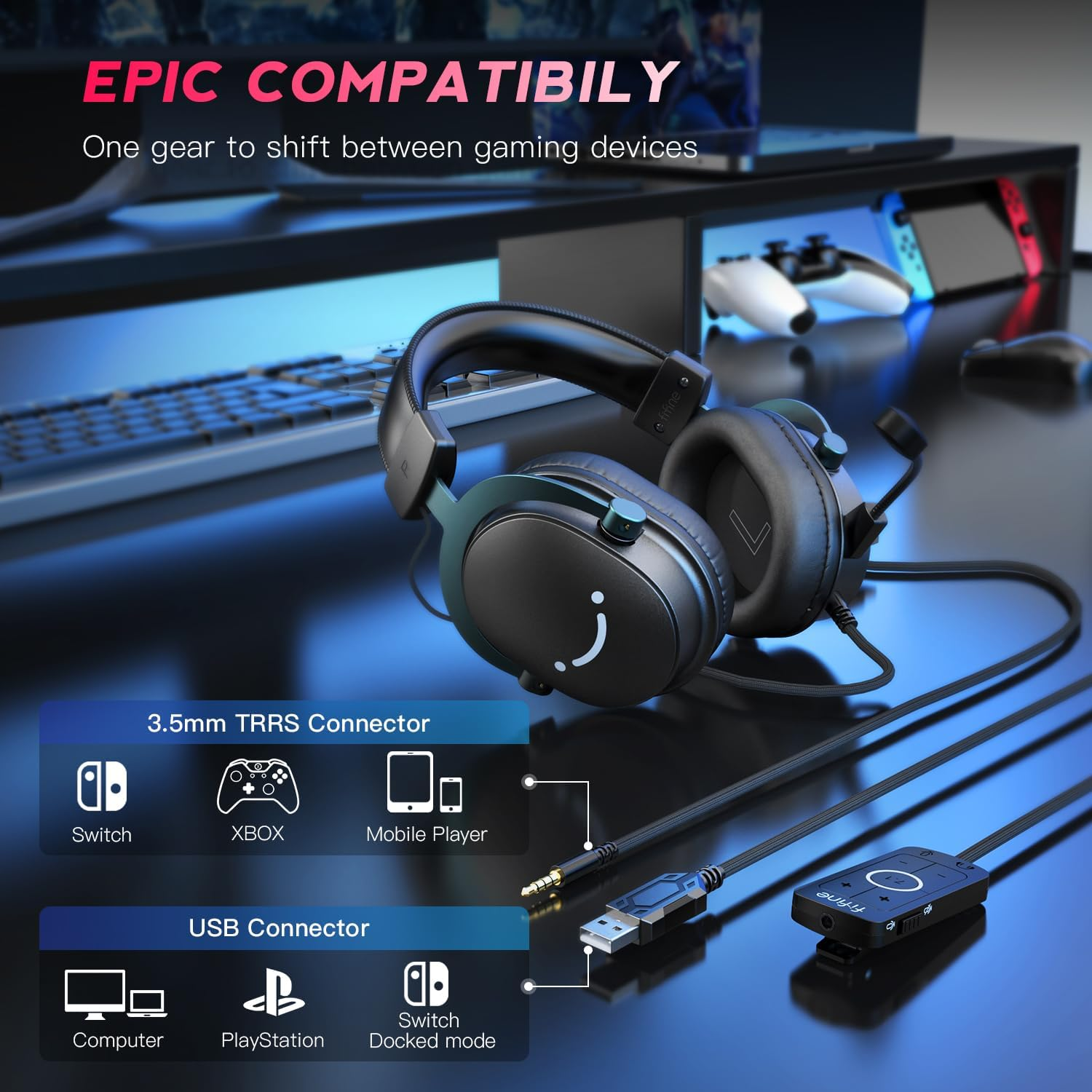 FIFINE H9 GAMING HEADSET BLACK