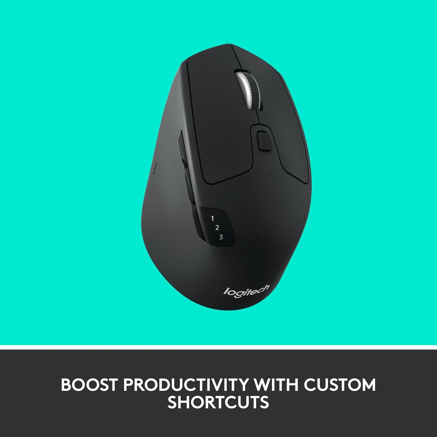 Logitech M720 Triathlon Multi-Device Wireless & Bluetooth Mouse Windows & Apple Mac - Black