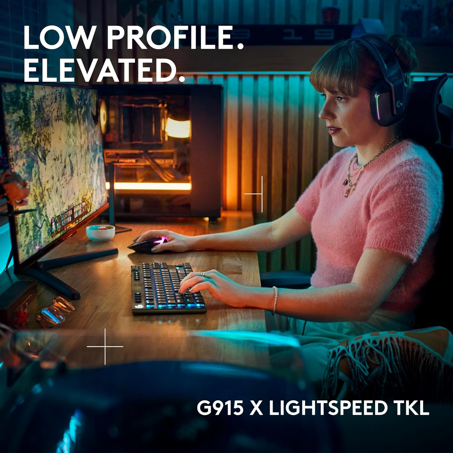 Logitech G915 X LIGHTSPEED TKL Wireless Gaming Keyboard – White/Black