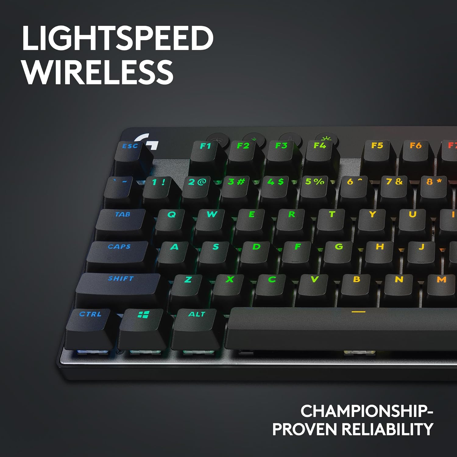 Logitech G PRO X 60 LIGHTSPEED Wireless Ultra Compact TKL 60% Mechanical LIGHTSYNC RGB Dual-Shot PBT Keycaps GX Optical Tactile Switches - Black