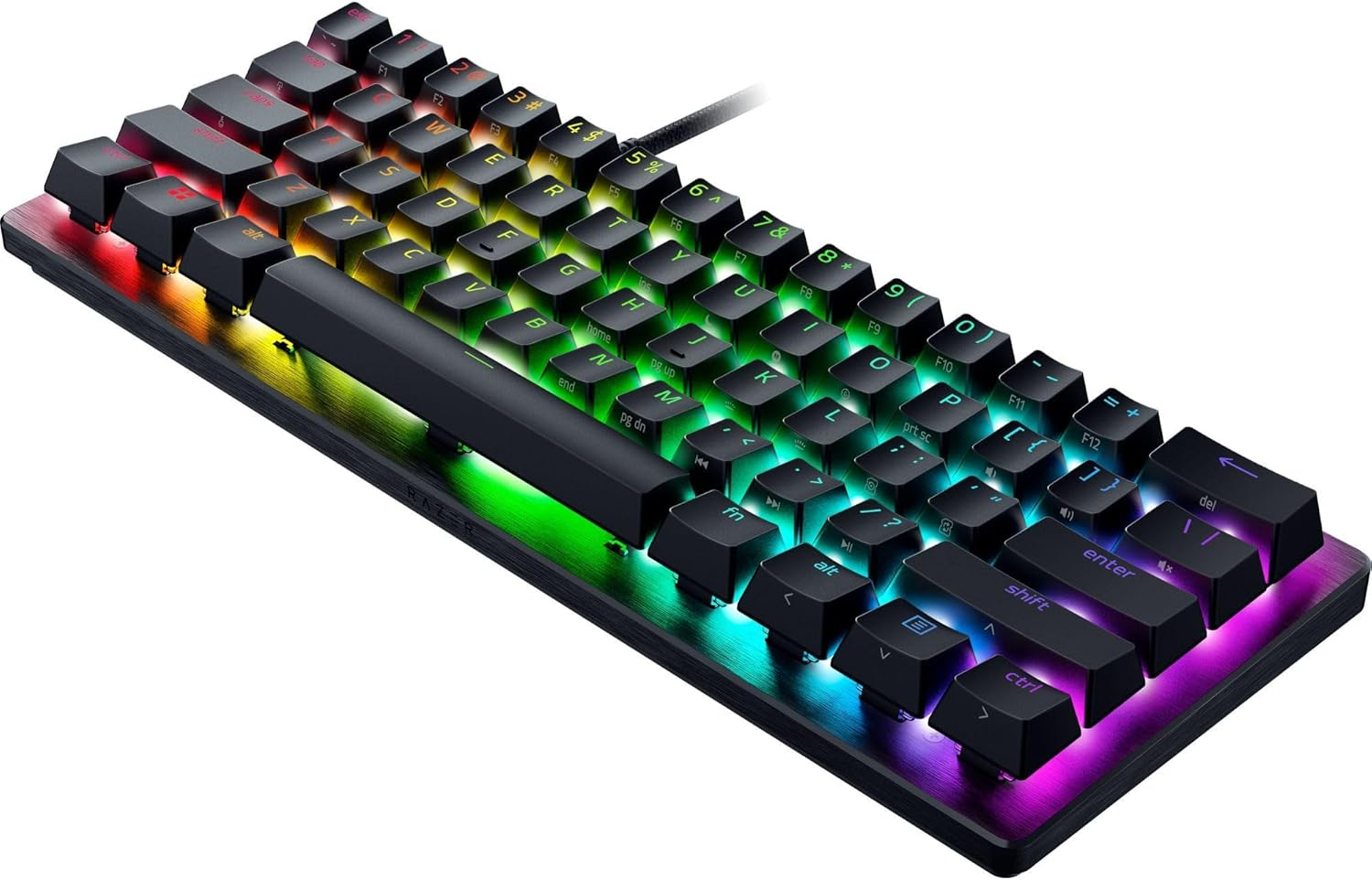 Razer Huntsman V3 Pro Mini 60% Esports Analog Optical Switches Rapid Trigger & Adjustable Actuation Onboard Adjustments Dual-Purpose Mod Keys PBT Keycaps - Black