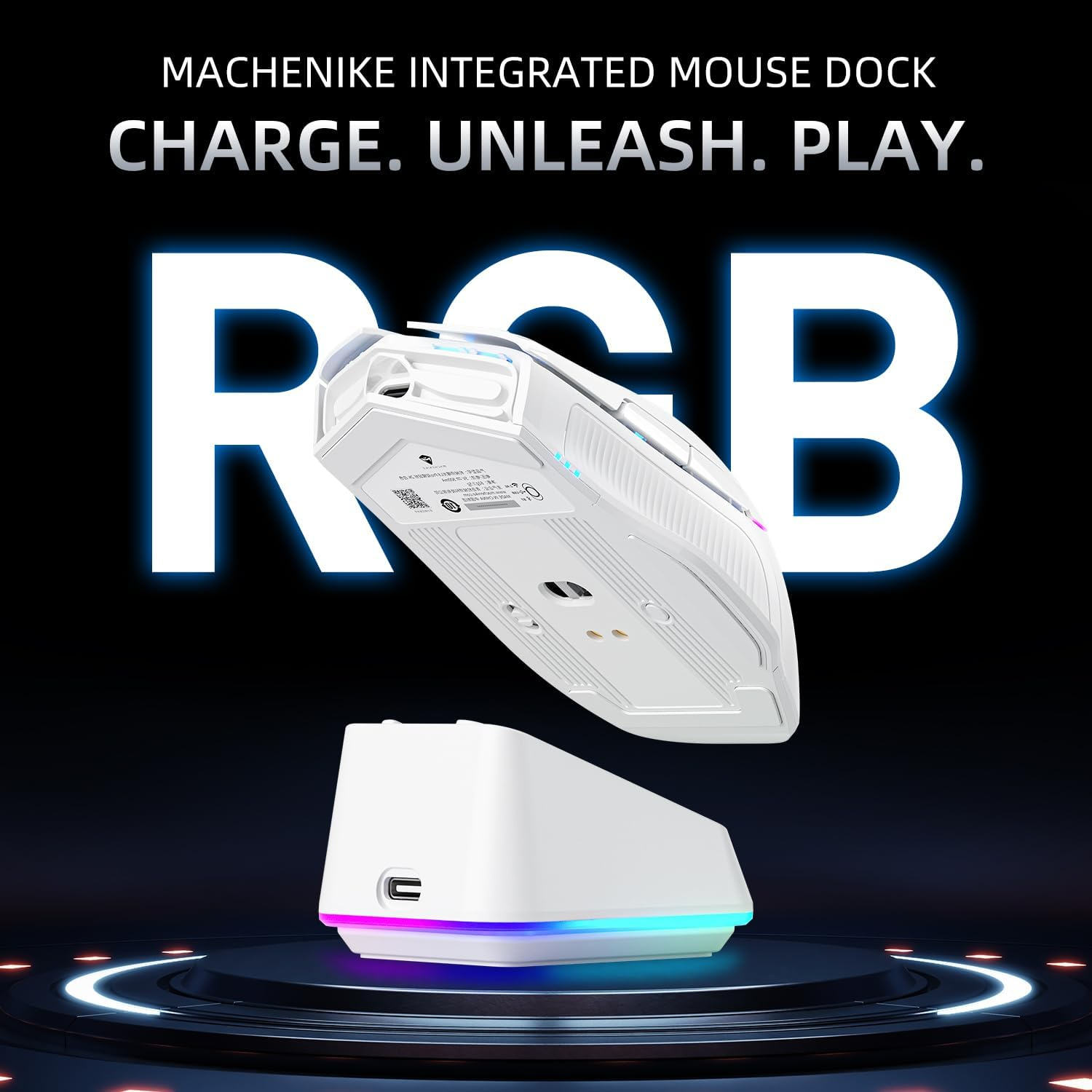 Machenike L8 Pro Gaming Mouse – White PAW3395 Sensor Wired 8K / Wireless 2K / Bluetooth 5.1 Ultra-Precise