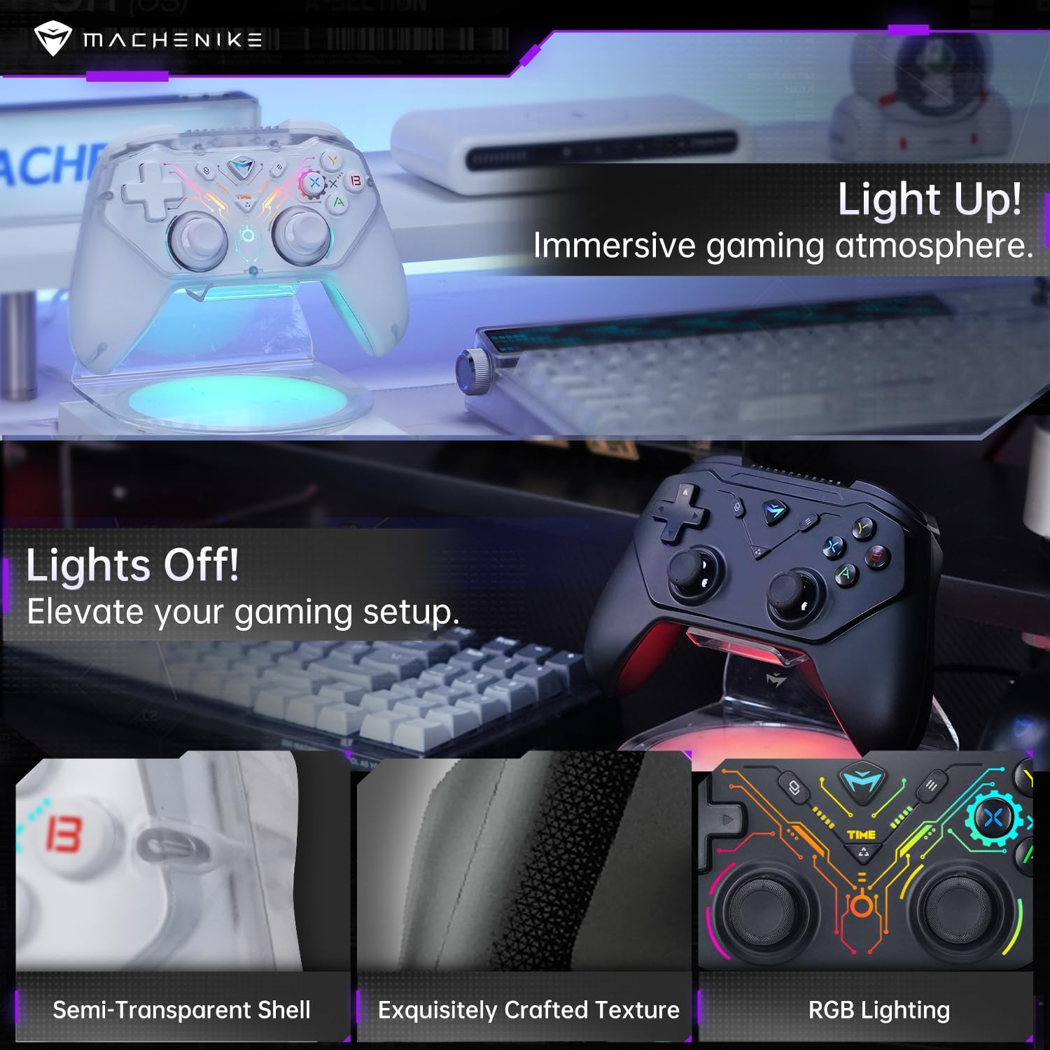 Machenike G3S Wireless Gaming Controller - White